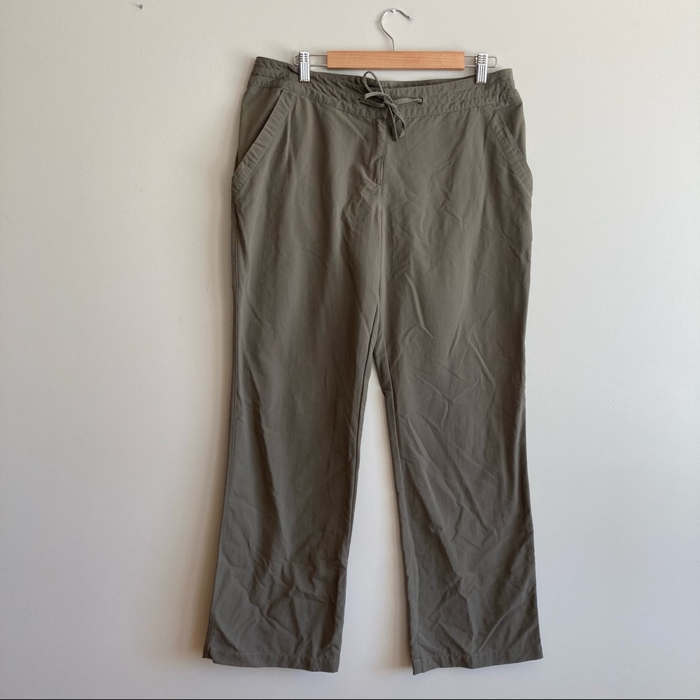 Merrell Light Green Brown Hiking Pants Drawstring Waist 12